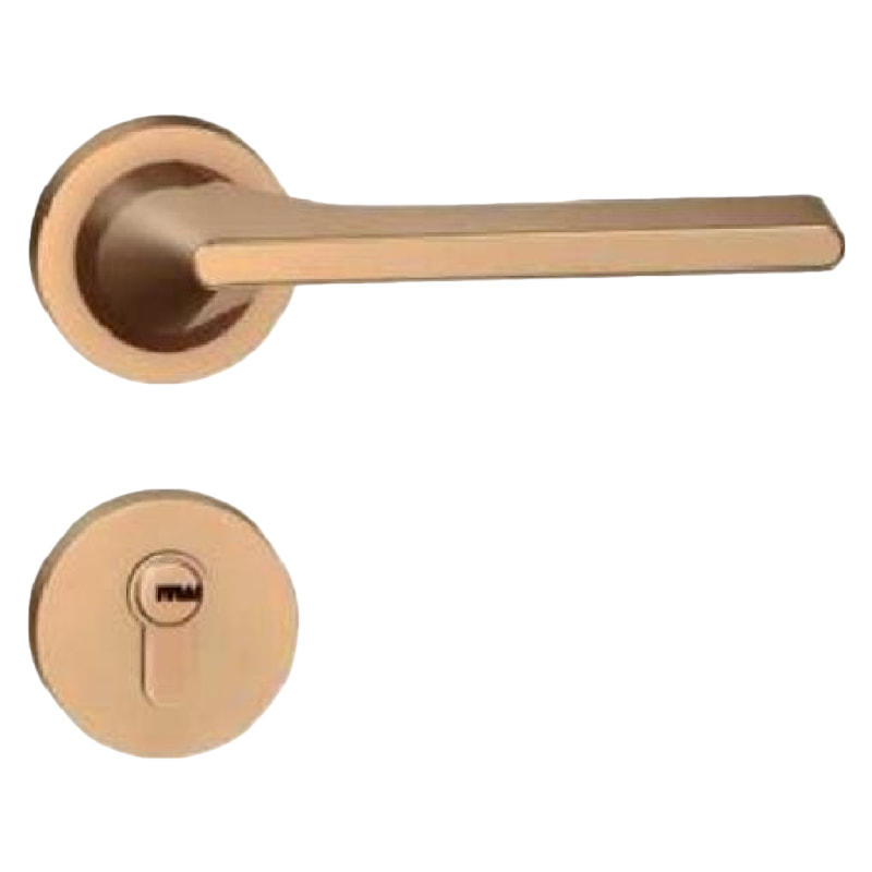 Q7现代简约门锁玫瑰哑金