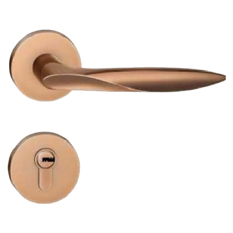 Q31现代简约门锁玫瑰哑金