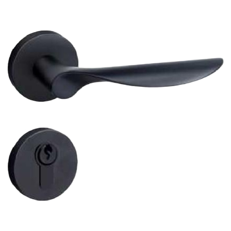 QX13现代简约门锁哑黑